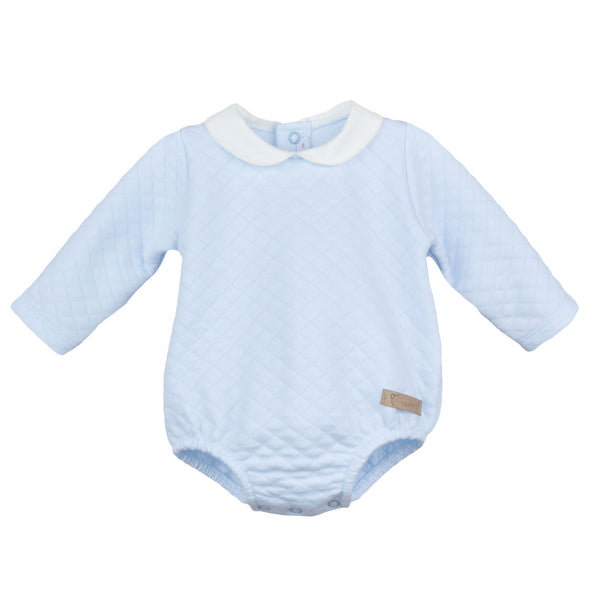 Baby Boys Quilted Romper - Blue - Calamaro 32446