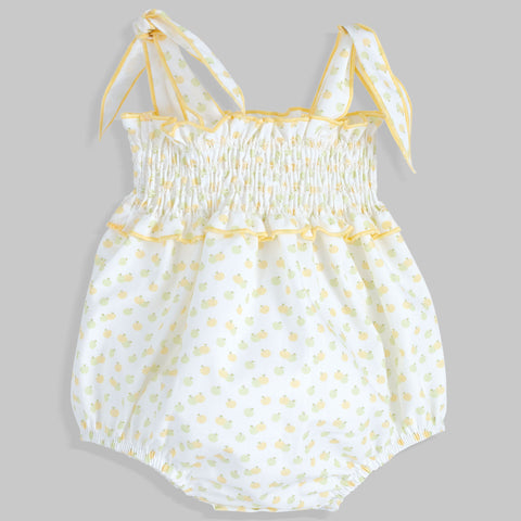 baby girls summer yellow and white romper