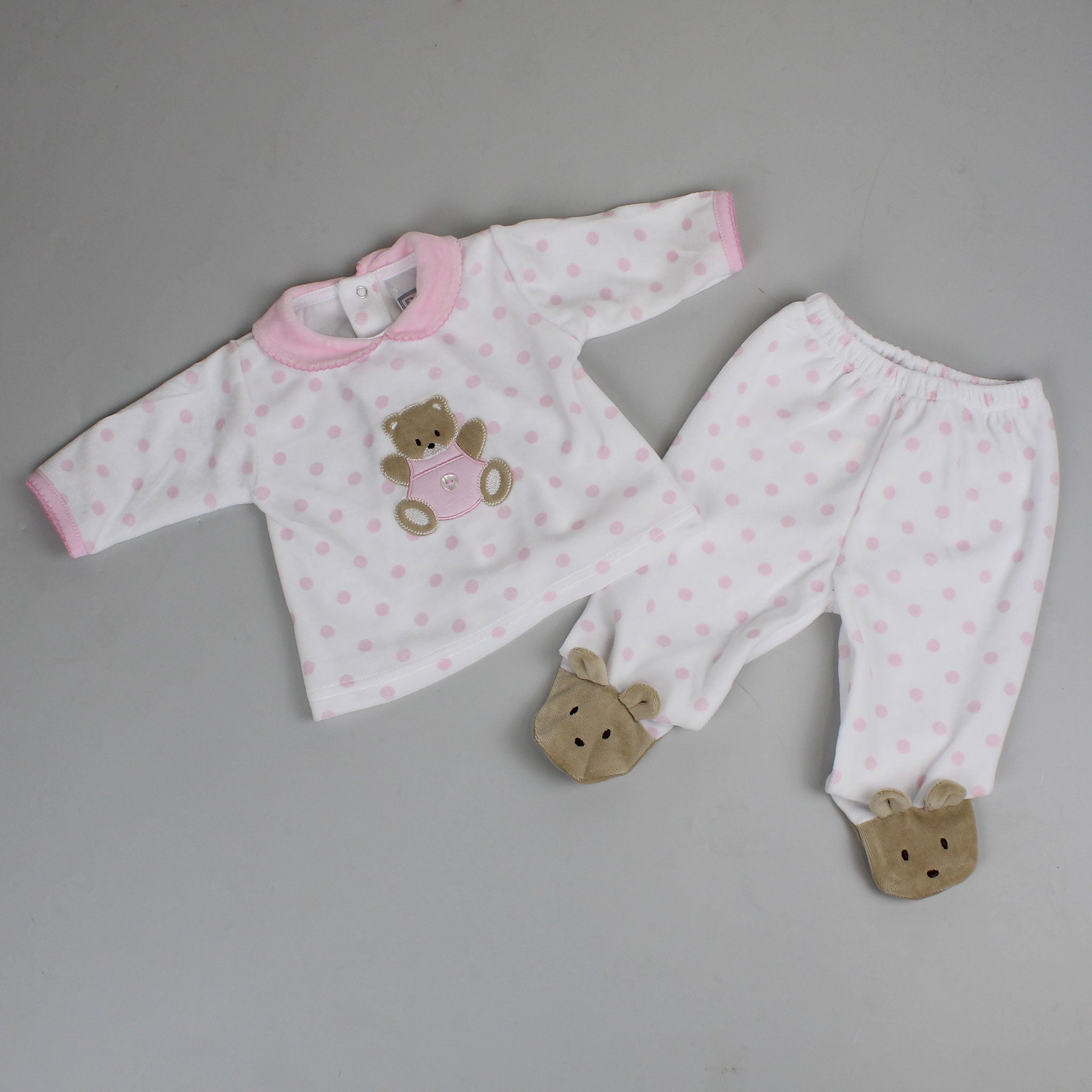 baby girls velour teddy outfit
