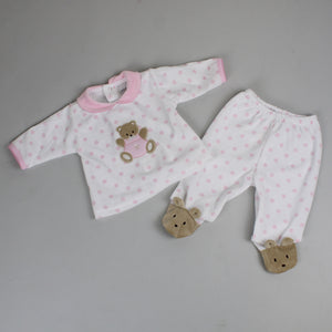 baby girls velour teddy outfit