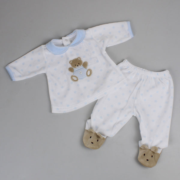 baby boys newborn bear outfit with feet