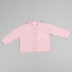Baby Girls Cardigan with Bow -  Pink