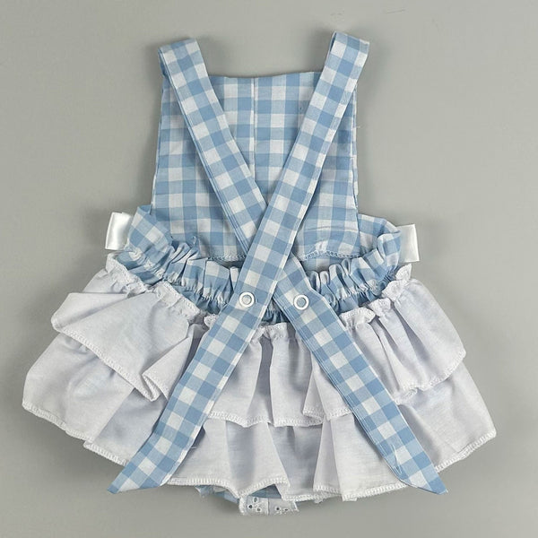 blue gingham romper