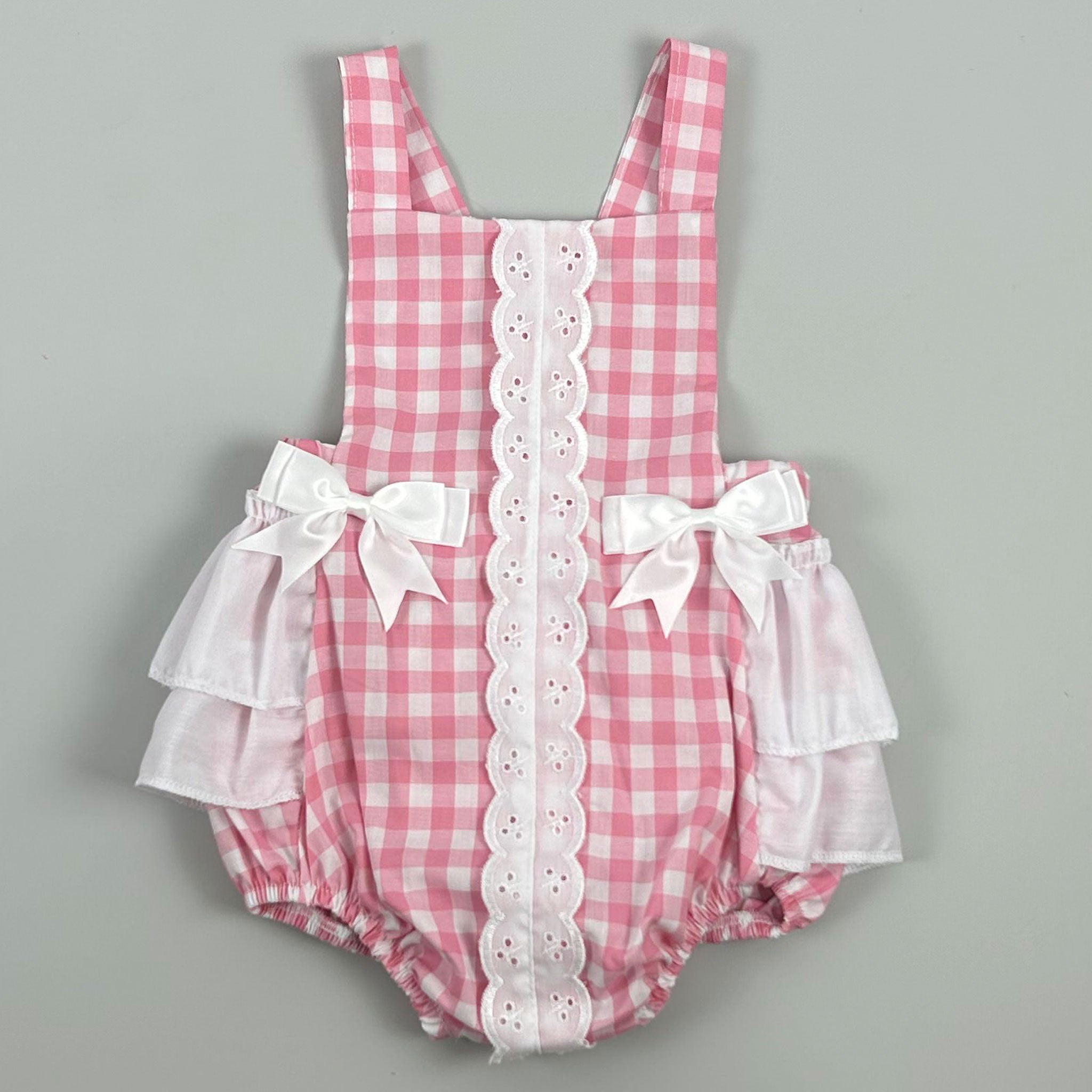 pink summer baby girls pinfore romper