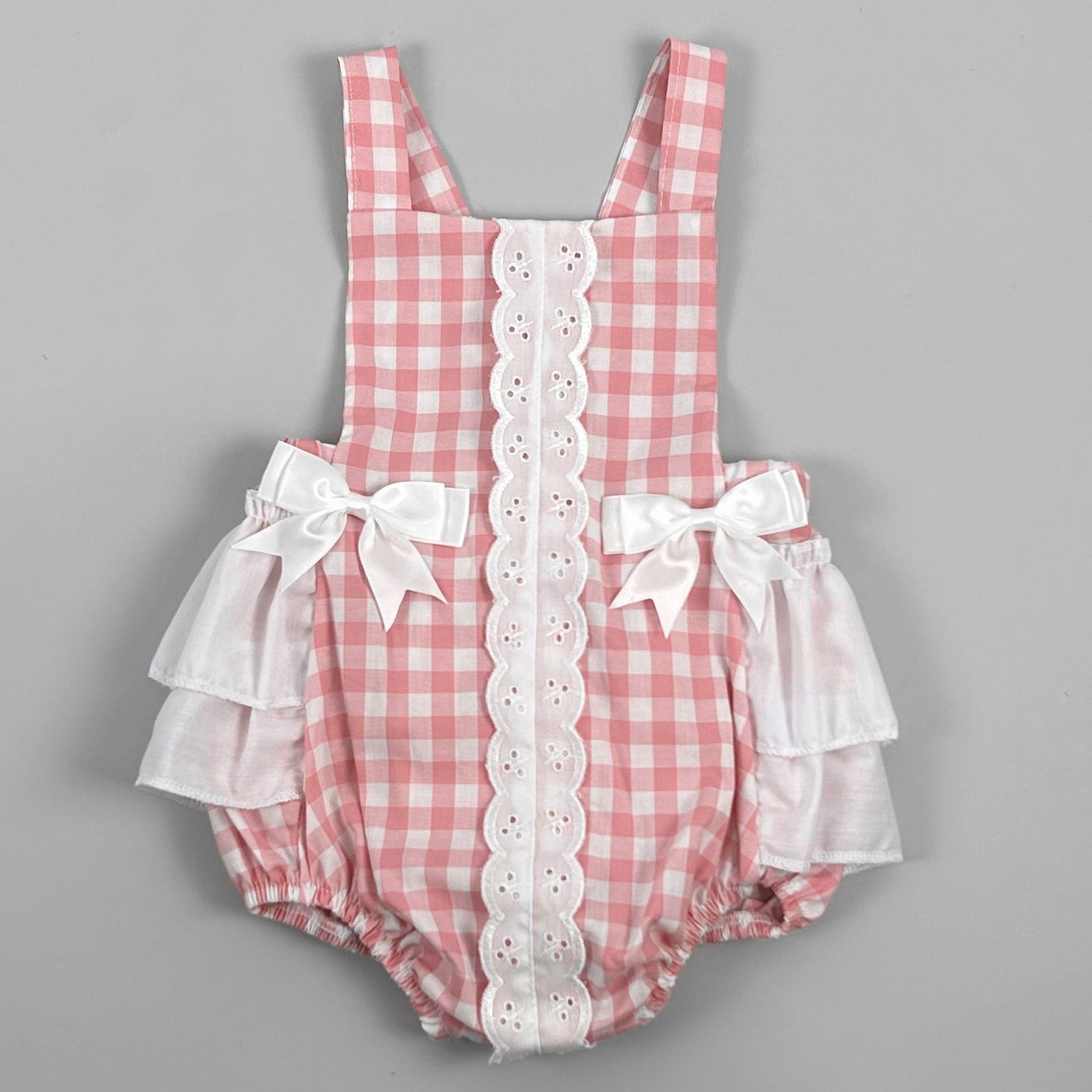 pink summer baby girls pinfore romper