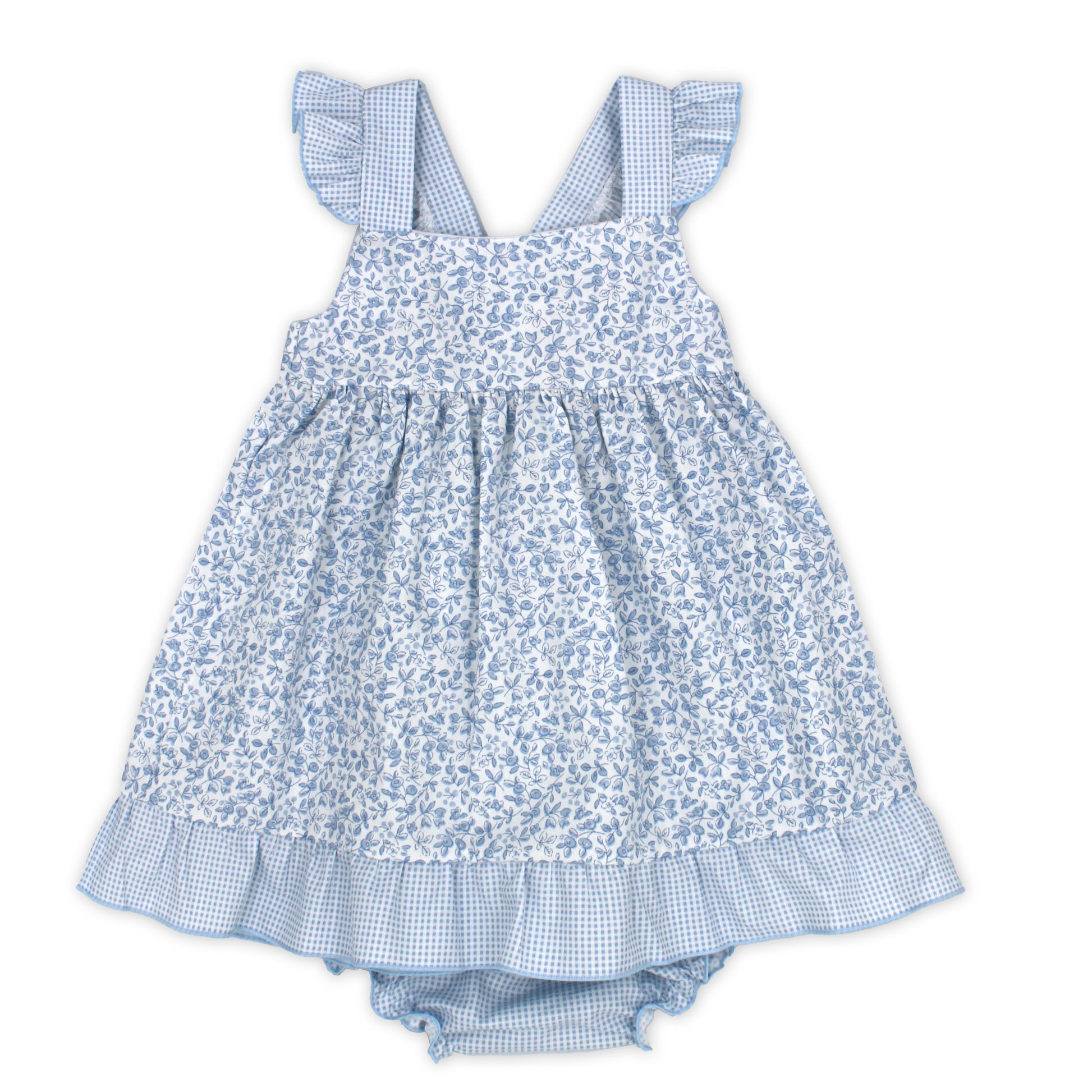 baby girls floral blue dress and jam pants