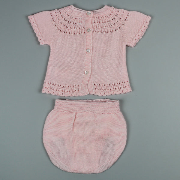 baby girls knitted outfit two piece with jam pants