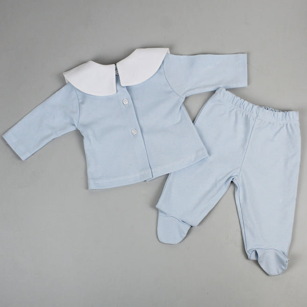baby boys blue two piece outfit