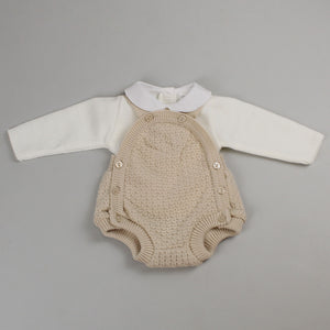 baby unisex knitted dungarees