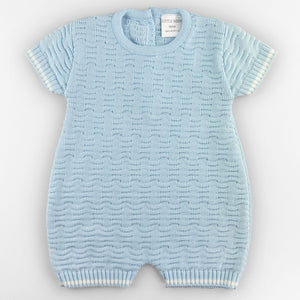 Baby Boys Blue Knitted Romper – Little Nosh