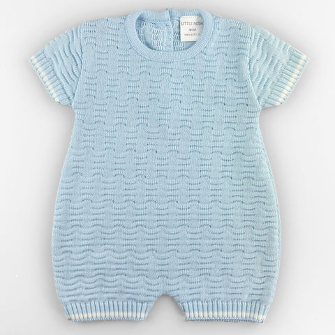 Baby Boys Blue Knitted Romper – Little Nosh