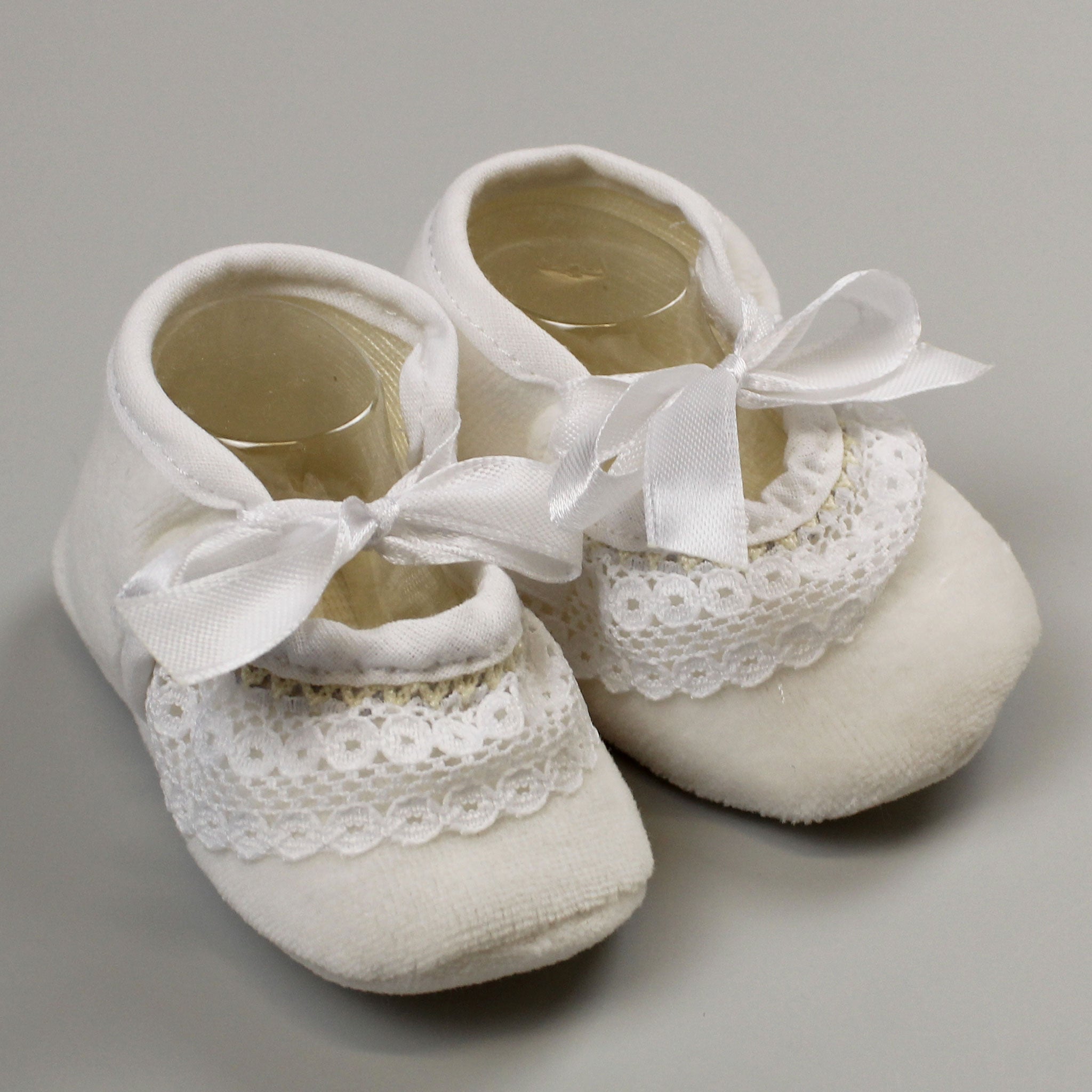 baby girls cream ballerina booties