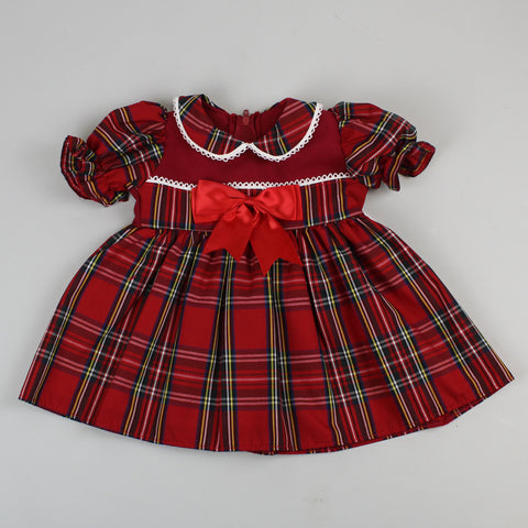 Baby Girls Classic Red Tartan Dress - Christmas Outfit