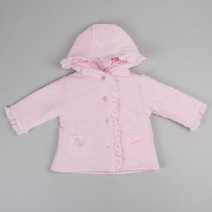 baby girls pink corded coat