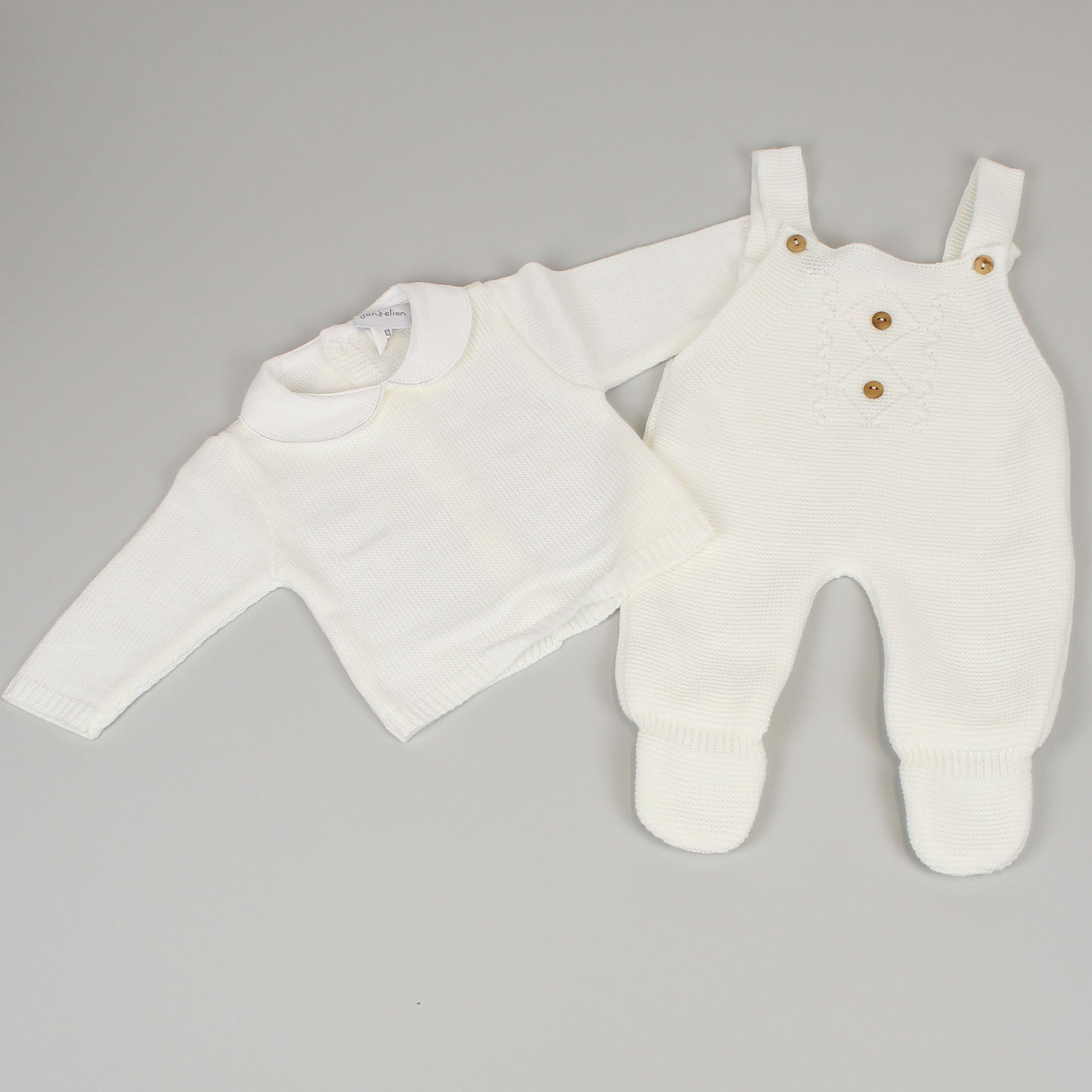 baby unisex white dungarees