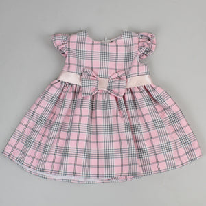 baby girls pink tartan dress