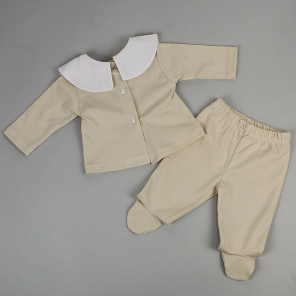 baby beige newborn outfit