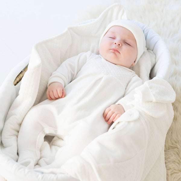 baby unisex sleepsuit white