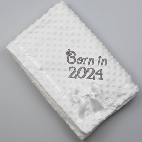 born in 2024 baby blanket