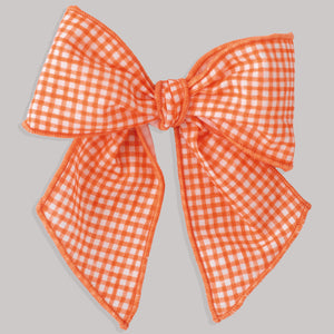 Calamaro Baby Girls Orange & White Gingham Hairclip – Stylish Accessory