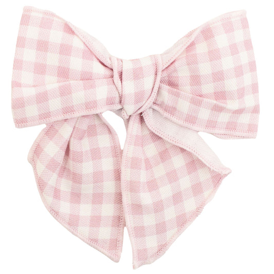 baby girls pink and white checked headband