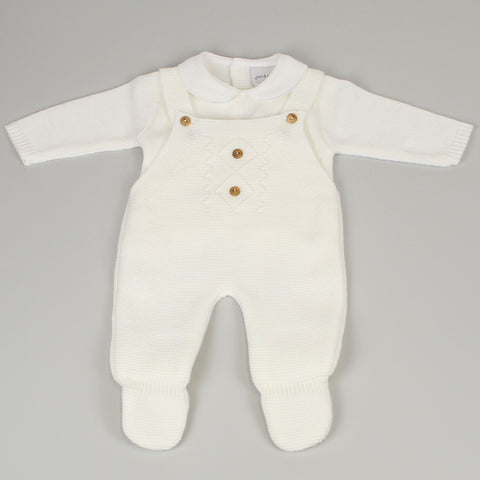baby unisex knitted overalls and jumper