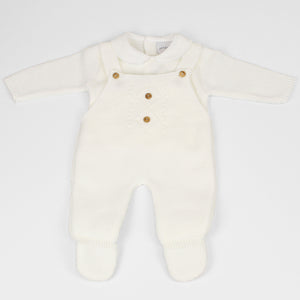 baby unisex knitted overalls and jumper