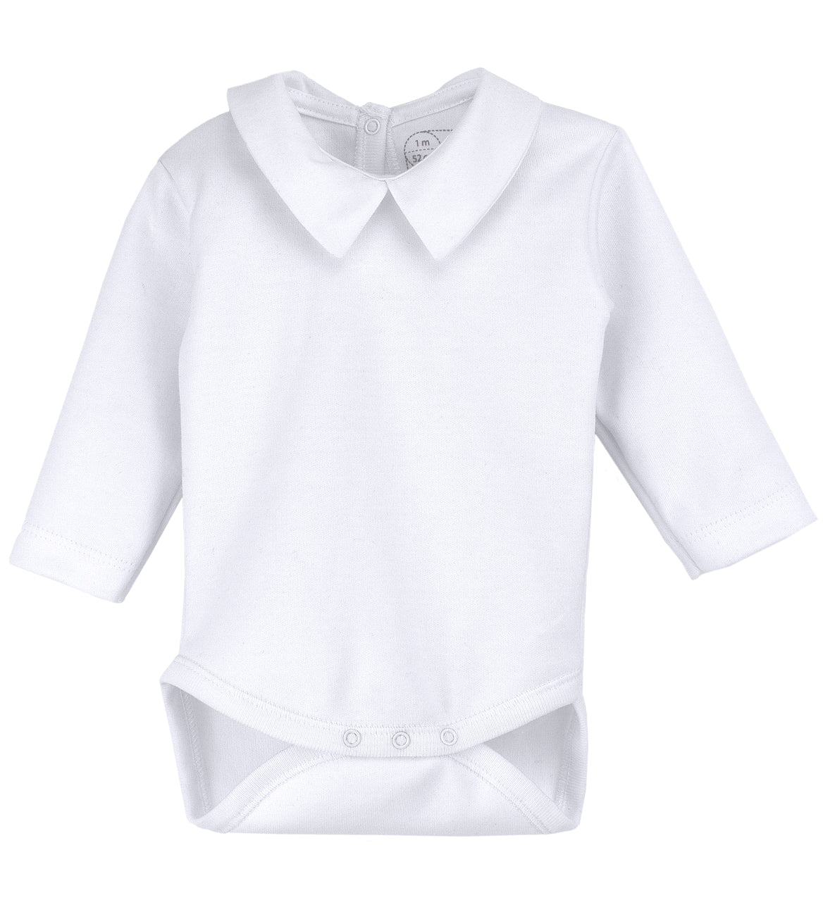 Rapife White Cotton Bodysuit with Peter Pan Collar