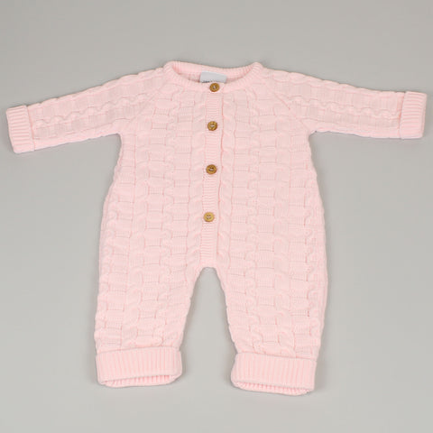 baby girls pink knitted all in one