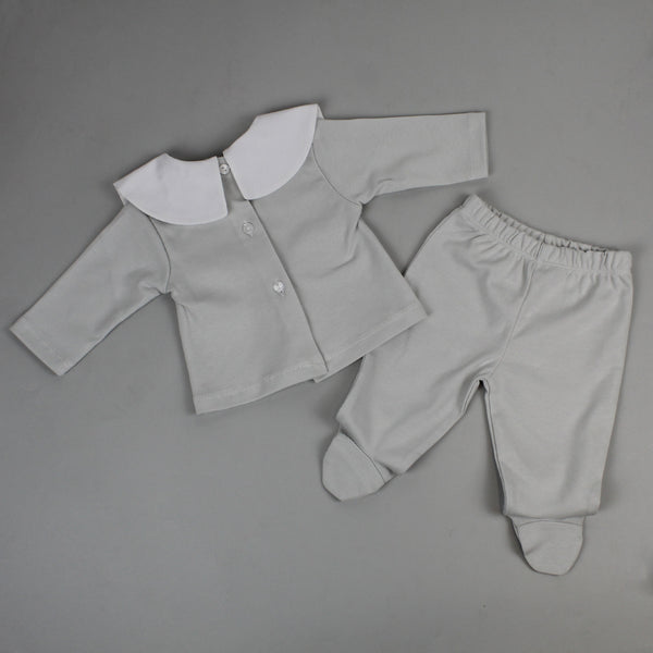 cotton unisex baby outfit grey