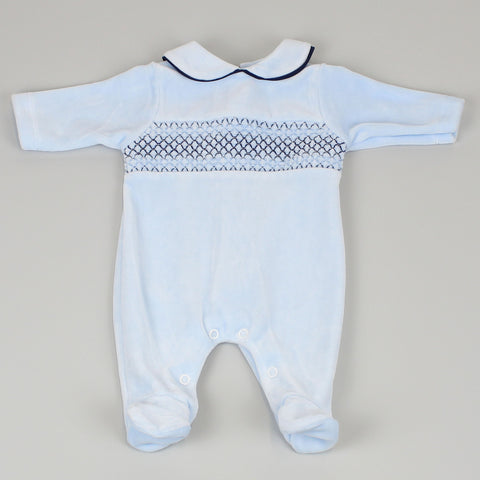 baby boys blue velour suit