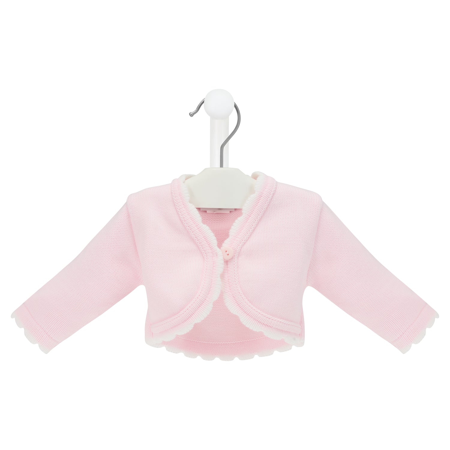 Pink baby jacket on a white background