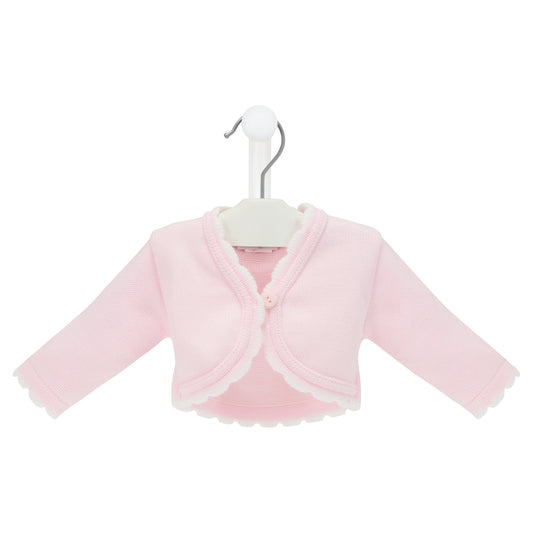 Pink baby jacket on a white background
