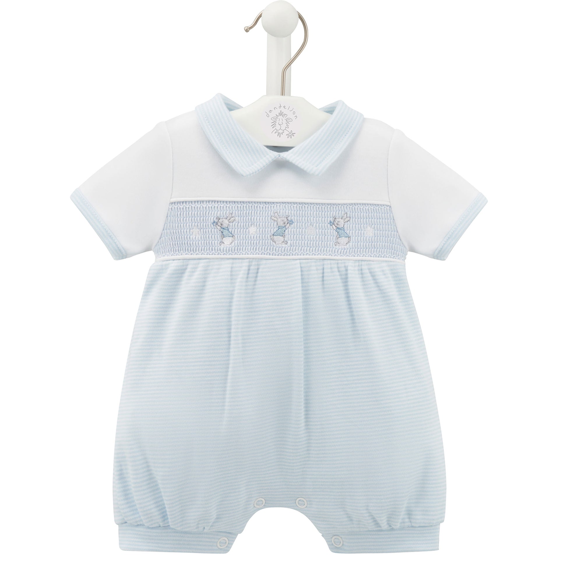 baby boys romper with rabbits easter
