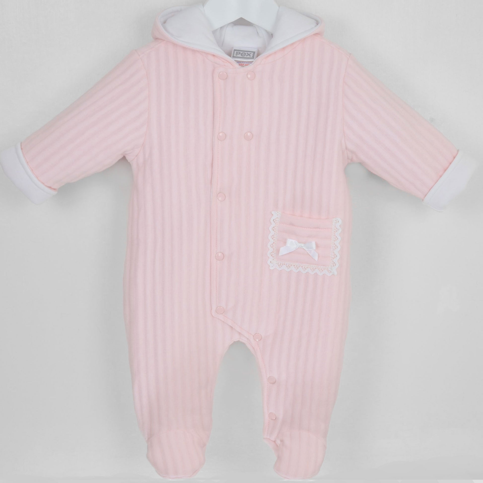 baby girls pink pex snowsuit