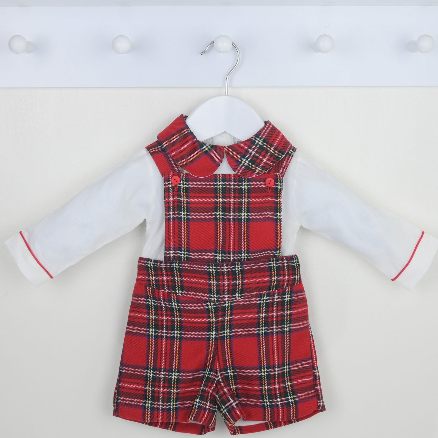 Baby Boys Tartan Two Piece Outfit - Shirt and Short Set - Pex