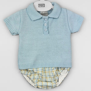 PEX BABY BOYS TWO PIECE KNITTED SUMMER OUTFIT