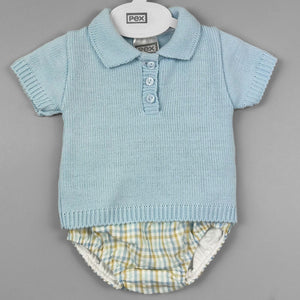 PEX BABY BOYS TWO PIECE KNITTED SUMMER OUTFIT