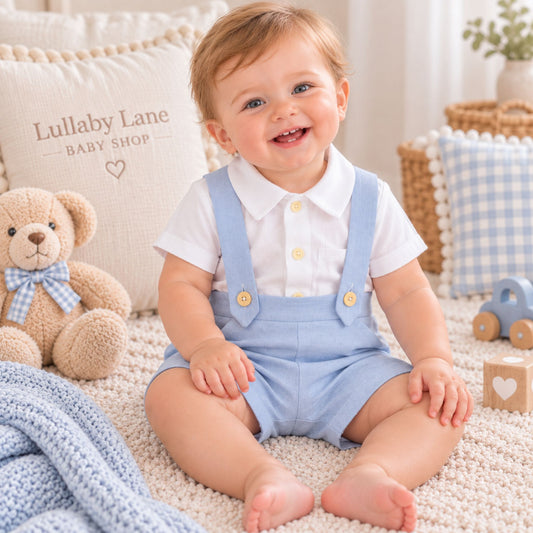 baby boy blue short set