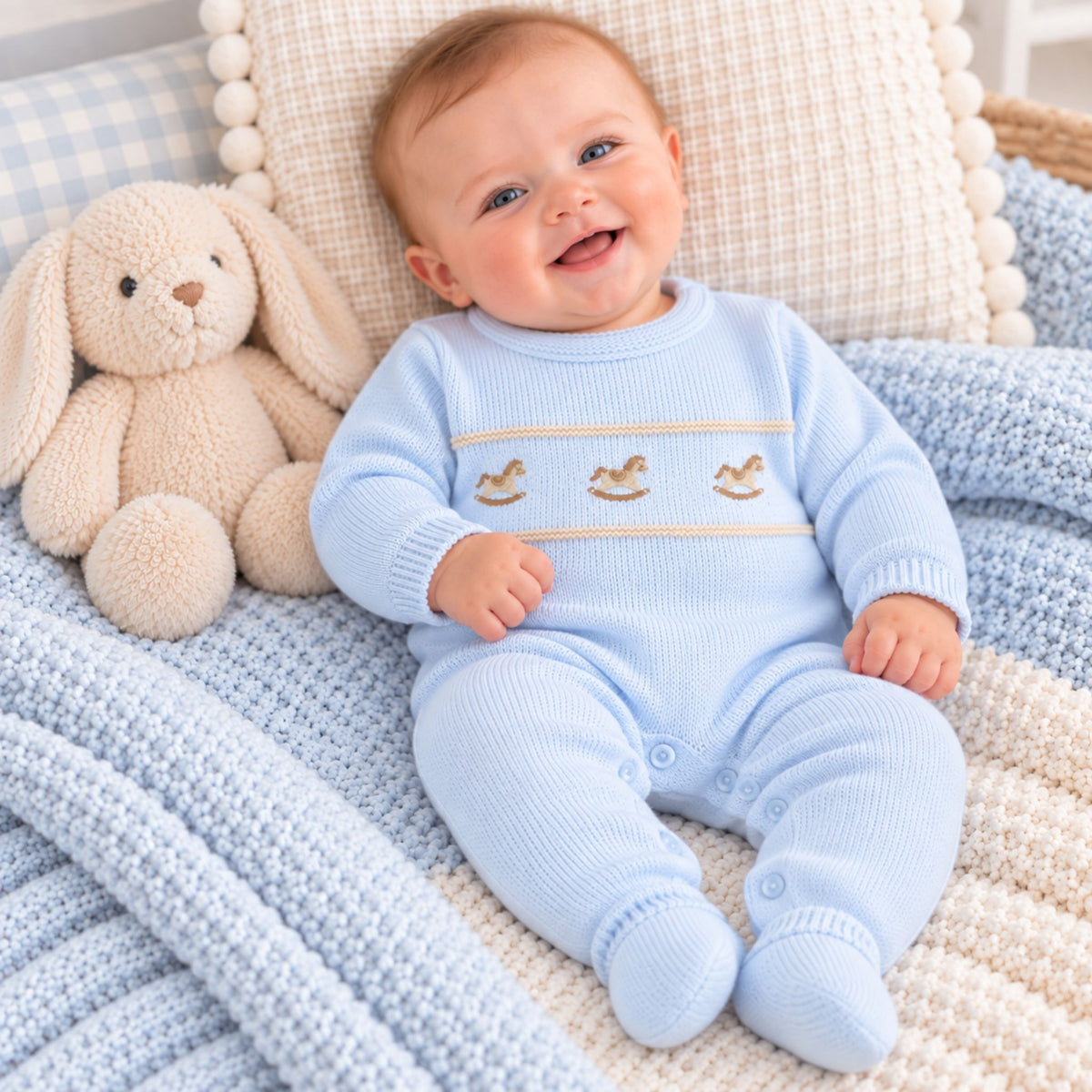 baby blue knitted all in one 