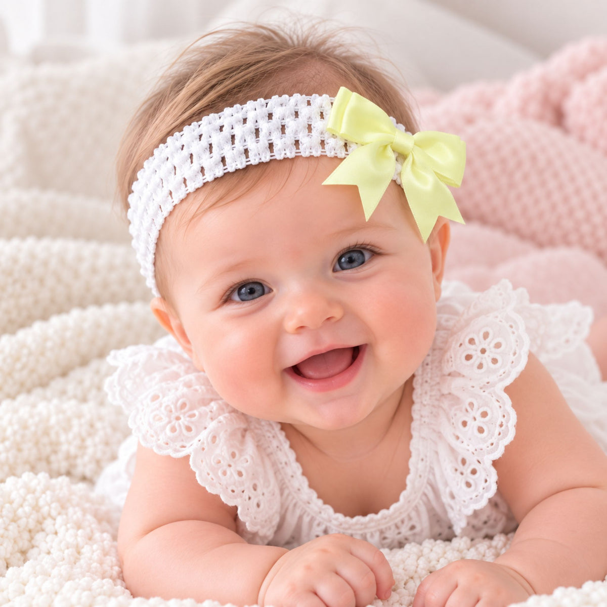 baby girl headband with lemon bow