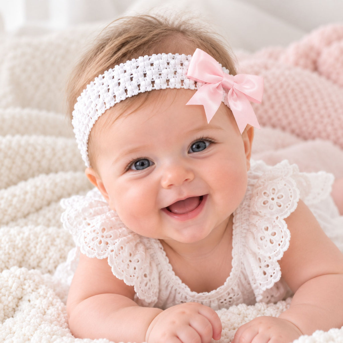 baby girl headband with pink bow
