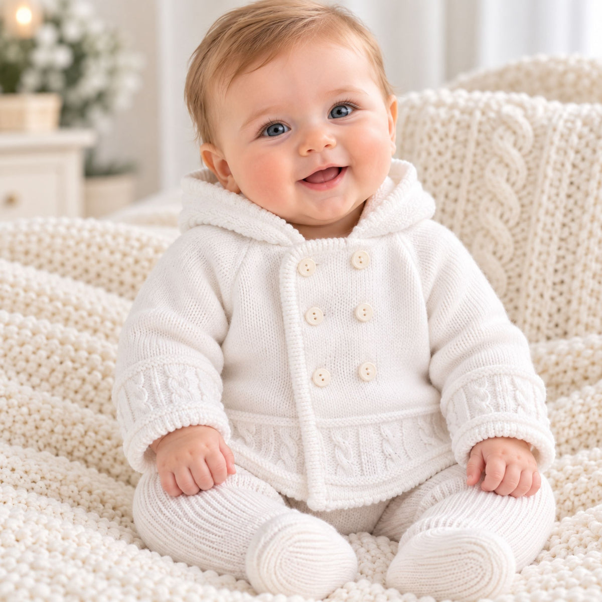 dandelion white knitted jacket