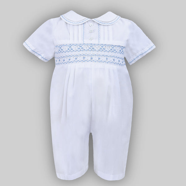 sarah louise white blue christening  outfit