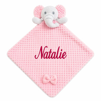 Personalised Pink Elephant Comforter with Crinkle Ears
