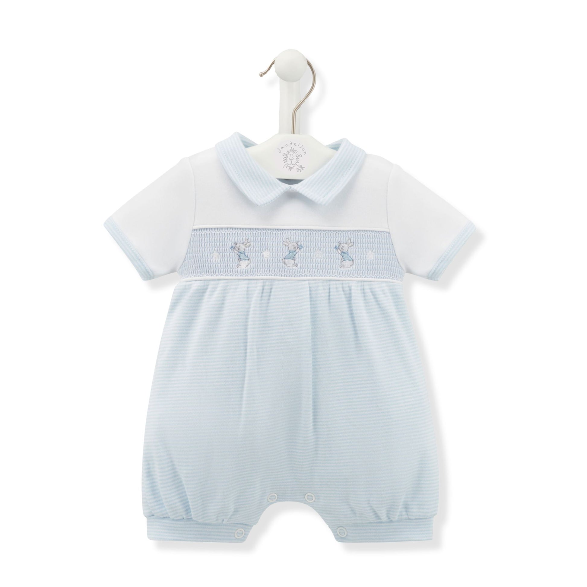 baby boys romper with rabbits easter