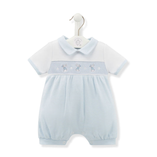 baby boys romper with rabbits easter
