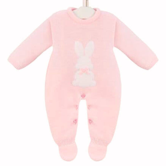 Baby Girl All In One with Bunny - Knitted Outfit