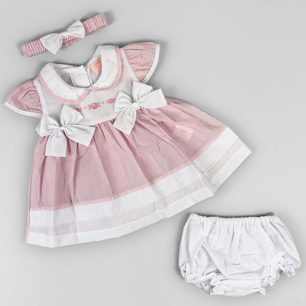 Baby girls pink striped candy summer dress