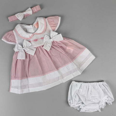 Baby girls pink striped candy summer dress